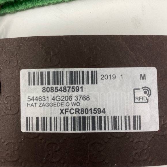 GUCCI Wool Zigzag Beanie Hat Green Size M 22cm - Picture 13 of 13